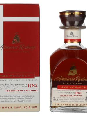 Admiral Rodney HMS MONARCH Saint Lucia Rum 40% Vol. 0,7l u poklon kutiji