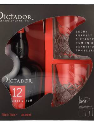 Dictador 12 YO ICON RESERVE Colombian Rum 40% Vol. 0,7l u poklon kutiji s 2 čaše