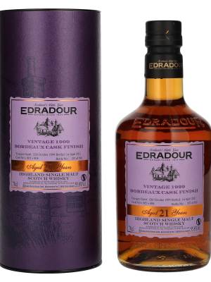 Edradour 21 YO Highland Single Malt BORDEAUX CASK FINISH Vintage 1999 55,8% Vol. 0,7l u poklon kutiji