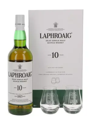Laphroaig 10 YO 40% Vol. 0,7l u poklon kutiji s 2 čaše