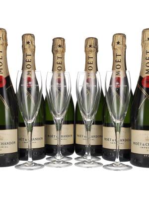 Moët & Chandon Champagne IMPÉRIAL Brut 12% Vol. 6x0,75l u poklon kutiji sa 6 čaša