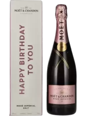 Moët & Chandon Champagne ROSÉ IMPÉRIAL Brut HAPPY BIRTHDAY 12% Vol. 0,75l u poklon kutiji