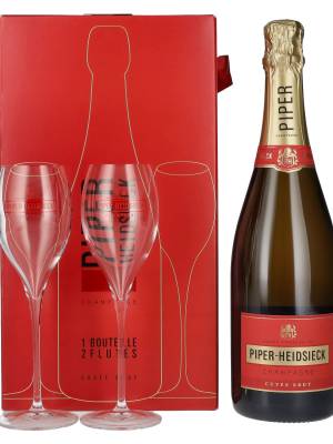 Piper-Heidsieck CUVÉE BRUT Champagne 12% Vol. 0,75l u poklon kutiji s 2 čaše