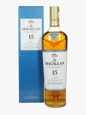 The Macallan 15 YO TRIPLE CASK MATURED Highland Single Malt Scotch Whisky 43% Vol. 0,7l + GB