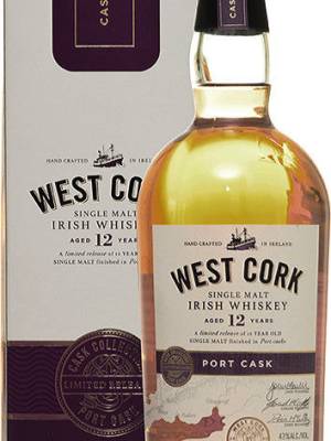 West Cork Single Malt Irish Whiskey PORT CASK FINISHED 43% Vol. 0,7l in Giftbox