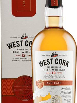 West Cork Single Malt Irish Whiskey RUM CASK FINISHED 43% Vol. 0,7l in Giftbox