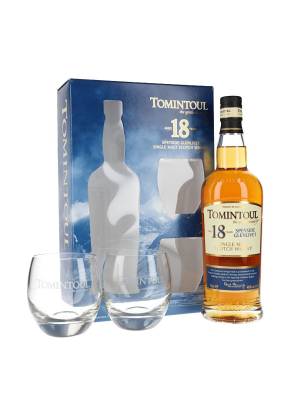 Tomintoul 18 Years Old Single Malt Scotch Whisky THE GENTLE DRAM 40% Vol. 0,7l in Giftbox with 2 glasses