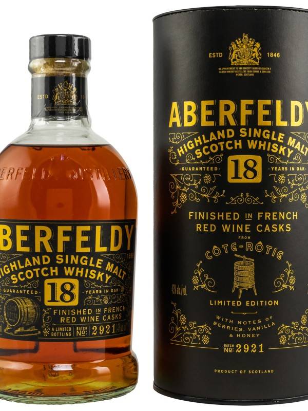 Aberfeldy 18 YO Red Wine Casks CÔTE RÔTIE 43% Vol. 0,7l u poklon kutiji 1808