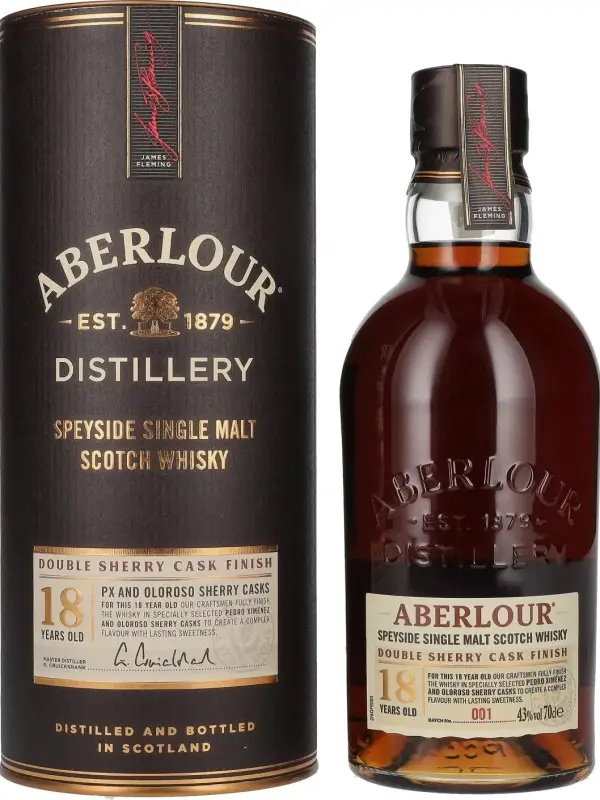 Aberlour 18 YO Double Sherry Cask Finish 43% Vol. 0,7l u poklon kutiji 1810