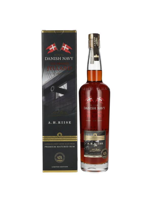 A.H. Riise Royal DANISH NAVY The Frigate JYLLAND Superior Spirit Drink 45% Vol. 0,7l u poklon kutiji 1886