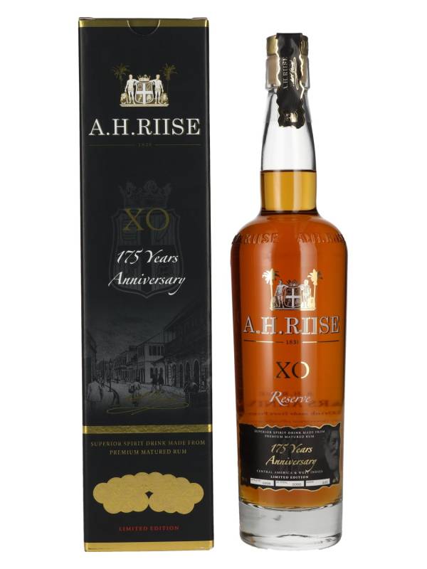 A.H. Riise X.O. Reserve 175 YEARS ANNIVERSARY Rum 42% Vol. 0,7l u poklon kutiji 1899