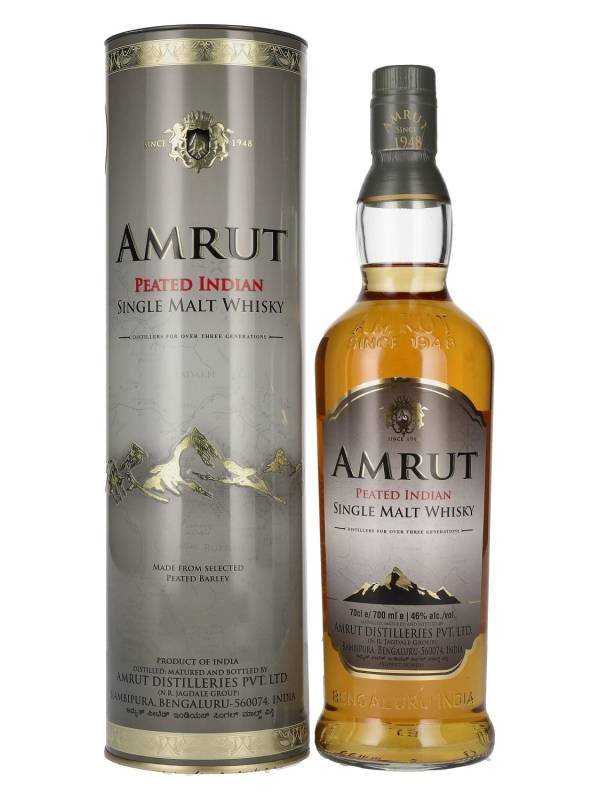 Amrut PEATED Indian Single Malt Whisky 46% Vol. 0,7l u limenoj poklon kutiji 2748