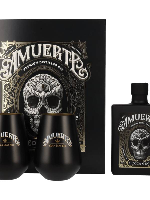 Amuerte COCA GIN - Black Edition 43% Vol. 0,7l u poklon kutiji s 2 čaše 2453