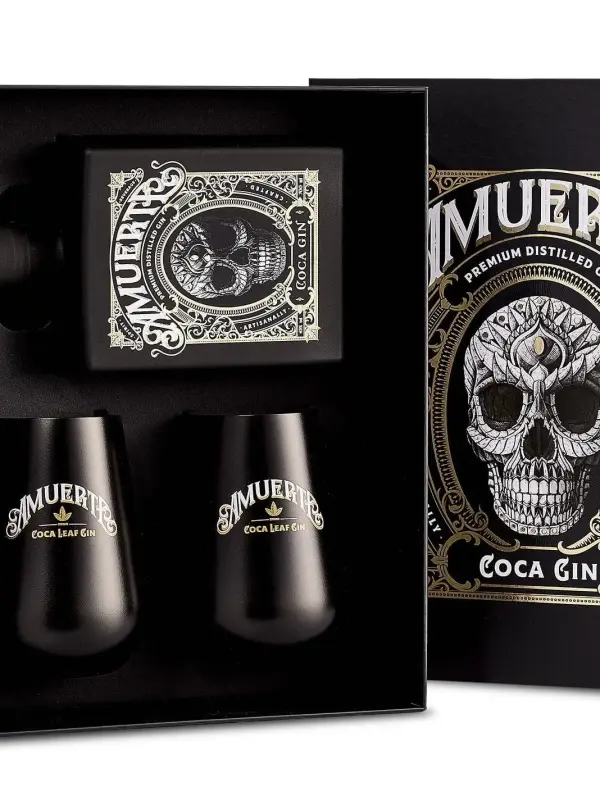 Amuerte COCA GIN - Black Edition 43% Vol. 0,7l u poklon kutiji s 2 čaše 2452