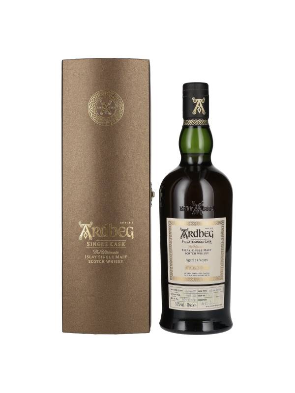 Ardbeg 21 YO The Ultimate Private Single Cask Whisky 51% Vol. 0,7l u poklon kutiji 1378