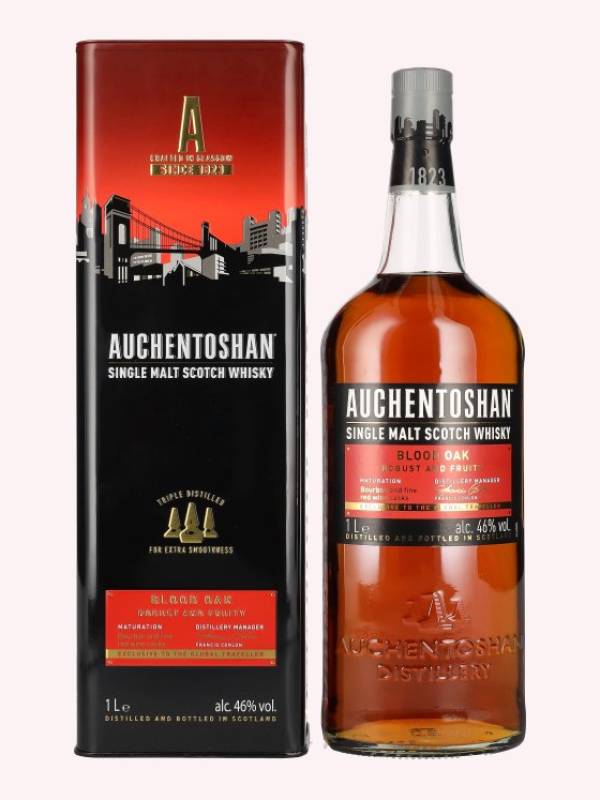 Auchentoshan BLOOD OAK Single Malt Scotch Whisky 46% Vol. 1l u limenoj poklon kutiji 1820
