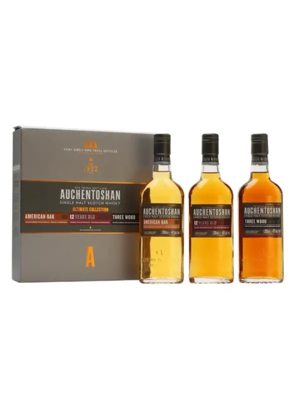 Auchentoshan Gift Collection (American Oak, 12YO, Three Wood) 41% Vol. 3x0,05l u poklon kutiji 1822