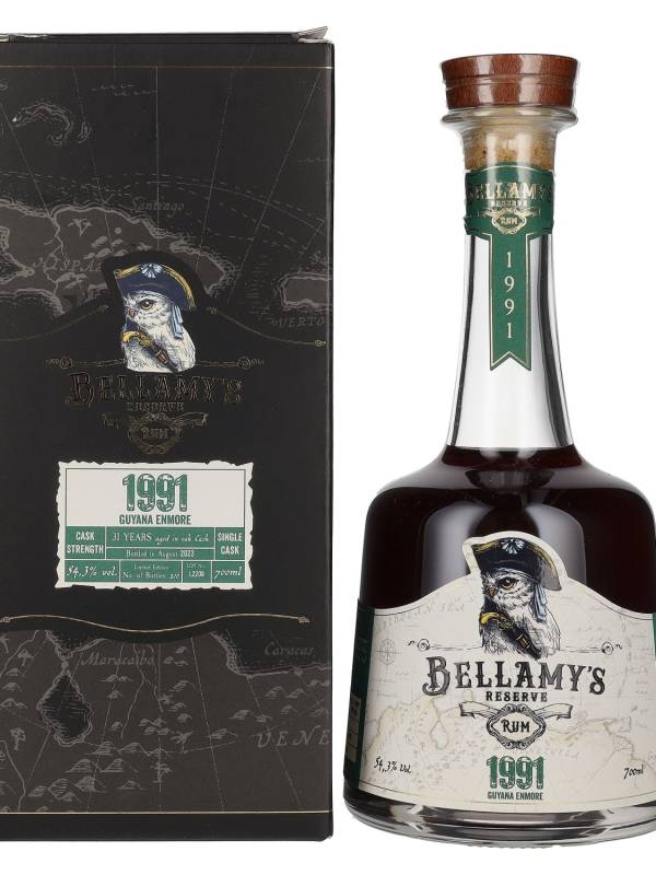 Bellamy's Reserve Rum Guyana Enmore 1991 54,3% Vol. 0,7l u poklon kutiji 1943