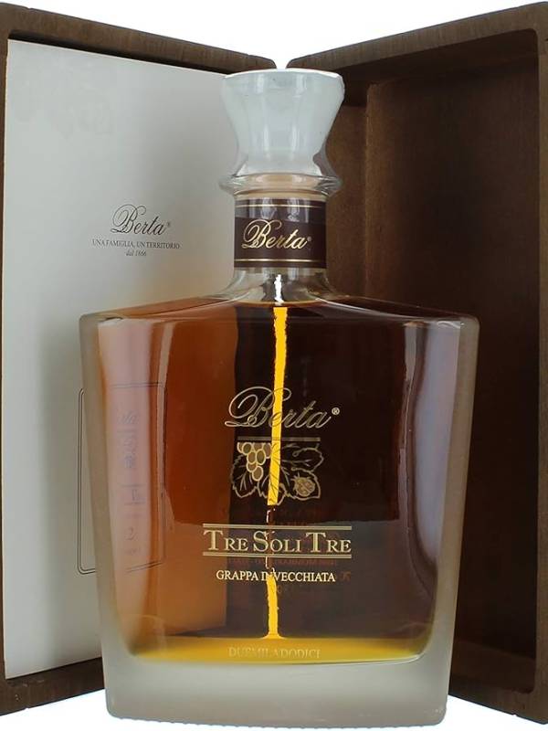Berta Grappa Tre Soli Tre 2017 43% Vol. 0,7l u drvenoj poklon kutiji 2456