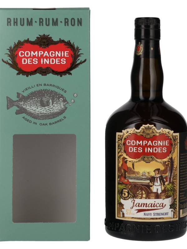 Compagnie des Indes Jamaica Rum Navy Strength 5 YO 57% Vol. 0,7l u poklon kutiji 1652