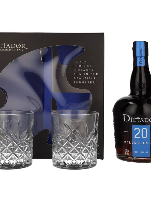 Dictador 20 YO ICON RESERVE Colombian Rum 40% Vol. 0,7l u poklon kutiji s 2 čaše 2138