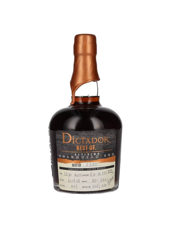 Dictador BEST OF 1980 ALTISIMO Colombian Rum Limited Release 41% Vol. 0,7l 2143