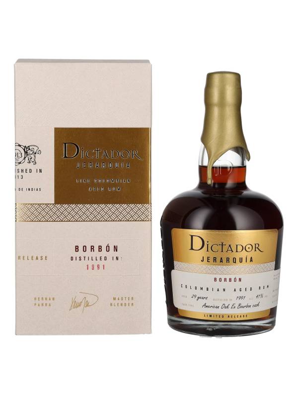 Dictador JERARQUÍA 29 YO BORBÓN Rum 1991 41% Vol. 0,7l u poklon kutiji 2150