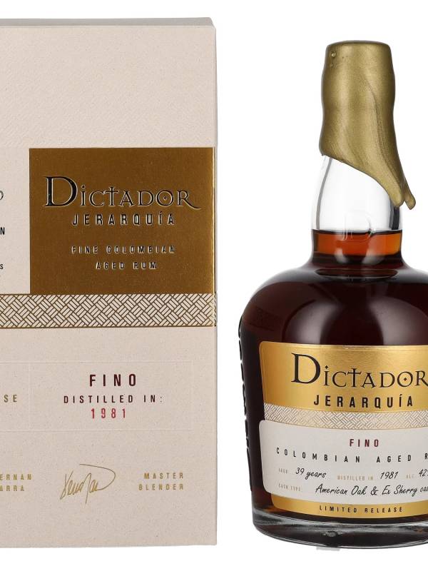 Dictador JERARQUÍA 39 YO FINO Rum 1981 42% Vol. 0,7l u poklon kutiji 2152