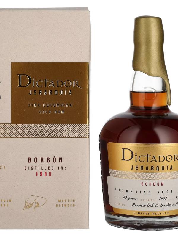Dictador JERARQUÍA 40 YO BORBÓN Rum 1980 41% Vol. 0,7l u poklon kutiji 2153