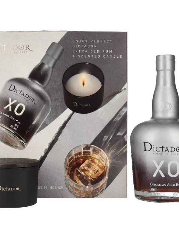 Dictador XO INSOLENT Colombian Aged Rum 40% Vol. 0,7l u poklon kutiji sa svijećom 2161