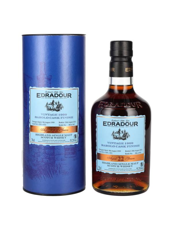 Edradour 22 YO Barolo Cask Finish 1999 55,2% Vol. 0,7l u poklon kutiji 1512