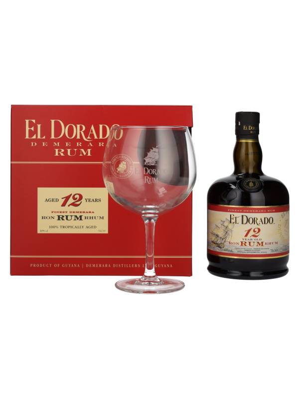 El Dorado 12 YO Finest Demerara Rum 40% Vol. 0,7ll u poklon kutiji sa čašom 1682