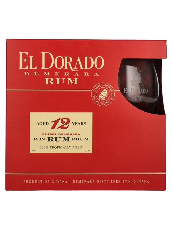 El Dorado 12 YO Finest Demerara Rum 40% Vol. 0,7ll u poklon kutiji sa čašom 1683