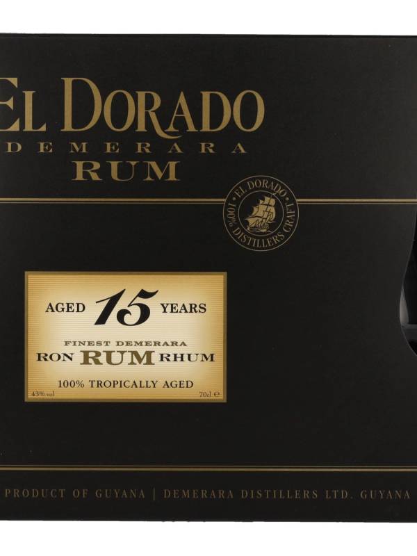 El Dorado 15 YO Finest Demerara Rum SPECIAL RESERVE 43% Vol. 0,7l u poklon kutiji s 2 čaše 1687