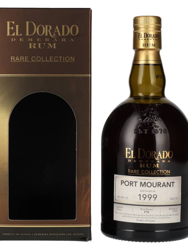 El Dorado PORT MOURANT Demerara Rum RARE COLLECTION Limited Release 1999 61,4% Vol. 0,7l u poklon kutiji 1689