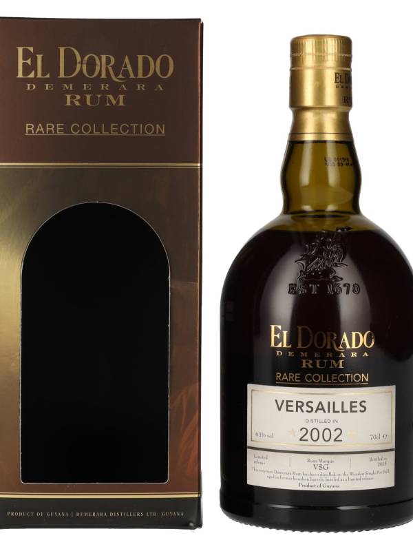 El Dorado VERSAILLES Demerara Rum RARE COLLECTION Limited Release 2002 63% Vol. 0,7l u poklon kutiji 1691