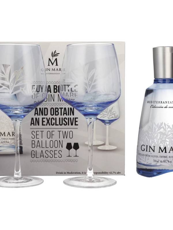 Gin Mare Mediterranean Gin 42,7% Vol. 0,7l u poklon kutiji s 2 čaše 2084