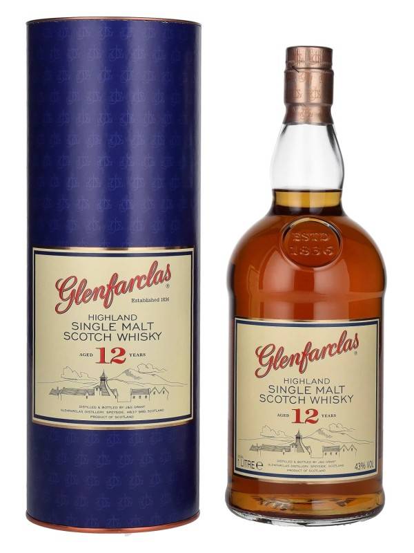 Glenfarclas 12 YO Highland Single Malt Scotch Whisky 43% Vol. 1l u poklon kutiji 2906