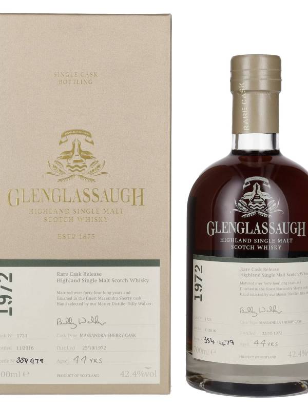 Glenglassaugh 44 YO RARE CASK RELEASE Highland Single Malt 1972 42,4% Vol. 0,7l u poklon kutiji 1974