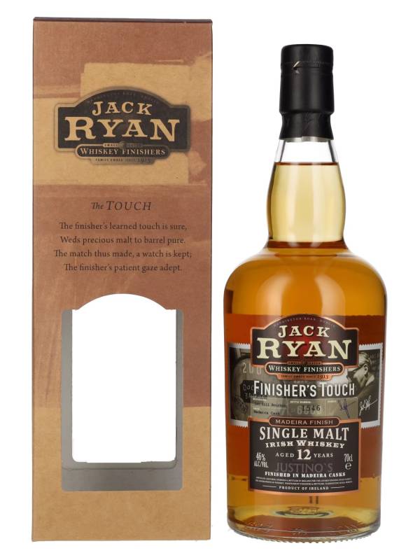 Jack Ryan 12 YO FINISHER'S TOUCH Madeira Finish Single Malt Irish Whiskey 46% Vol. 0,7l u poklon kutiji 2697