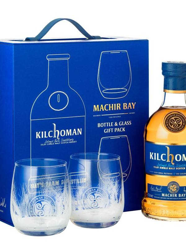 Kilchoman THE MACHIR BAY GIFT PACK 46% Vol. 0,7l u poklon kutiji s 2 čaše 2878