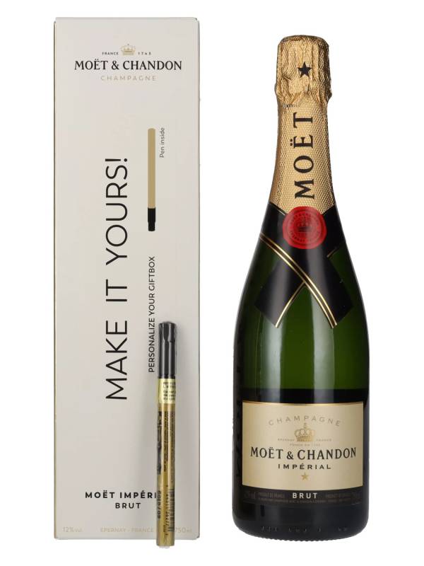 Moët & Chandon Champagne IMPÉRIAL Brut MAKE IT YOURS 12% Vol. 0,75l  u poklon kutiji sa zlatnim flomasterom 2107