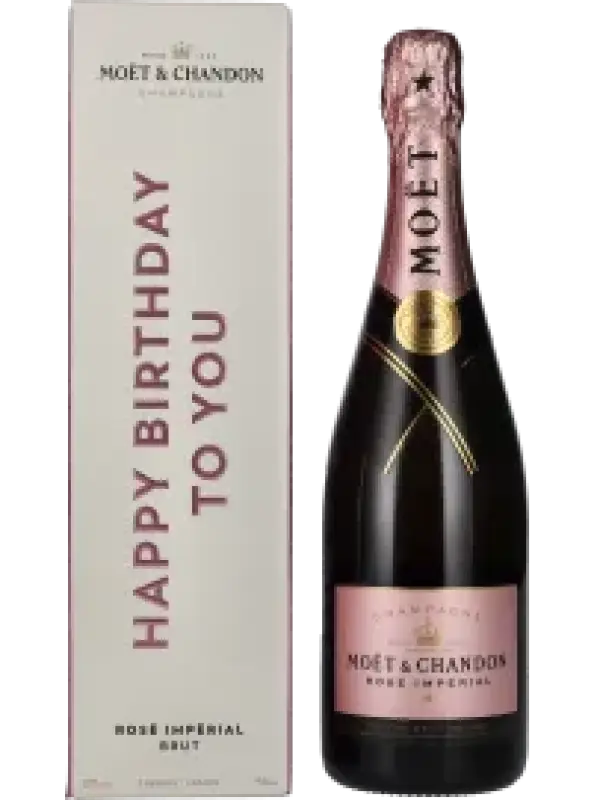 Moët & Chandon Champagne ROSÉ IMPÉRIAL Brut HAPPY BIRTHDAY 12% Vol. 0,75l u poklon kutiji 2114
