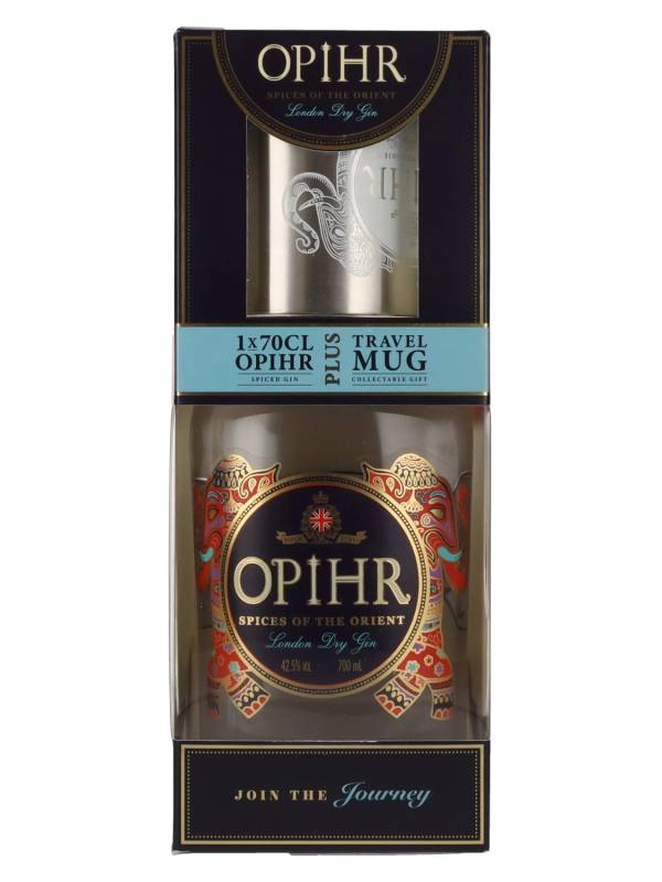 Opihr ORIENTAL SPICED London Dry Gin 42,5% Vol. 0,7l in Giftbox with Travel Mug 2194