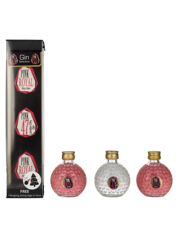 Pink Royal Dry Gin & Pink 47 London Dry Gin Christmas Baubles 42,3% Vol. 3x0,05l u poklon kutiji 2871