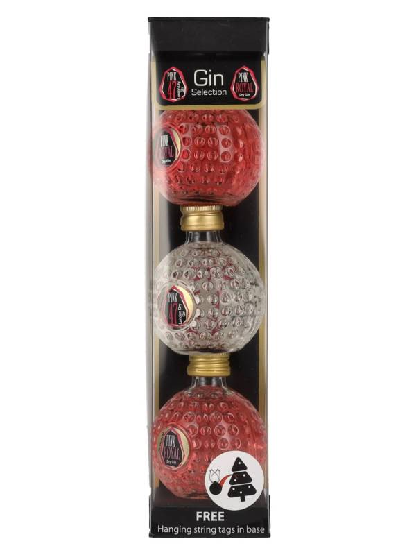 Pink Royal Dry Gin & Pink 47 London Dry Gin Christmas Baubles 42,3% Vol. 3x0,05l u poklon kutiji 2872