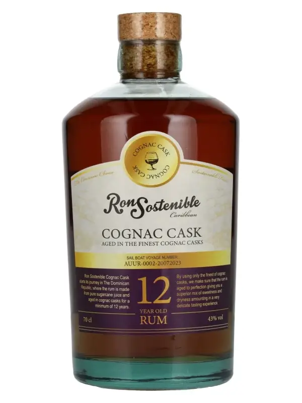 Ron Sostenible 12 YO Cognac Cask Rum 43% Vol. 0,7l 2821