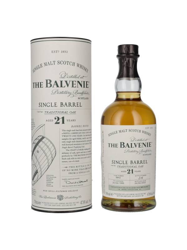 The Balvenie 21 YO Single Barrel Traditional Oak 47,8% Vol. 0,7l u poklon kutiji 1850
