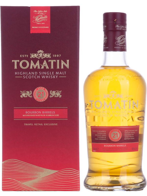 Tomatin 21 YO BOURBON CASKS Highland Single Malt Whisky 46% Vol. 0,7l u poklon kutiji 2929