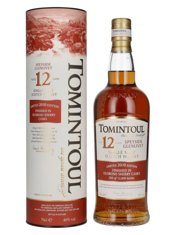 Tomintoul 12 YO OLOROSO SHERRY CASKS Finish Limited Edition 2010 40% Vol. 0,7l u poklon kutiji 1925